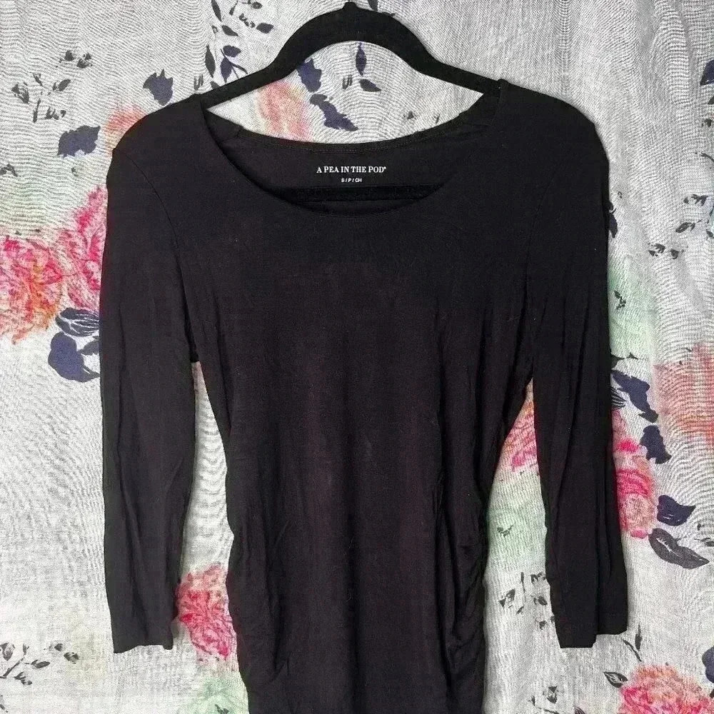 Pea In A Pod Maternity Bodycon Black Dress Women's Size Small